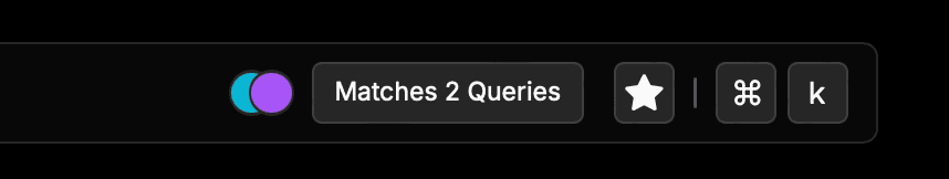 A helper showing the count of queries and labels that matches the users selection